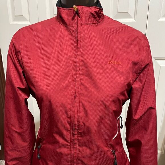 ASICS Womens Small Red Full ZIP Light Jacket - Picture 1 of 5